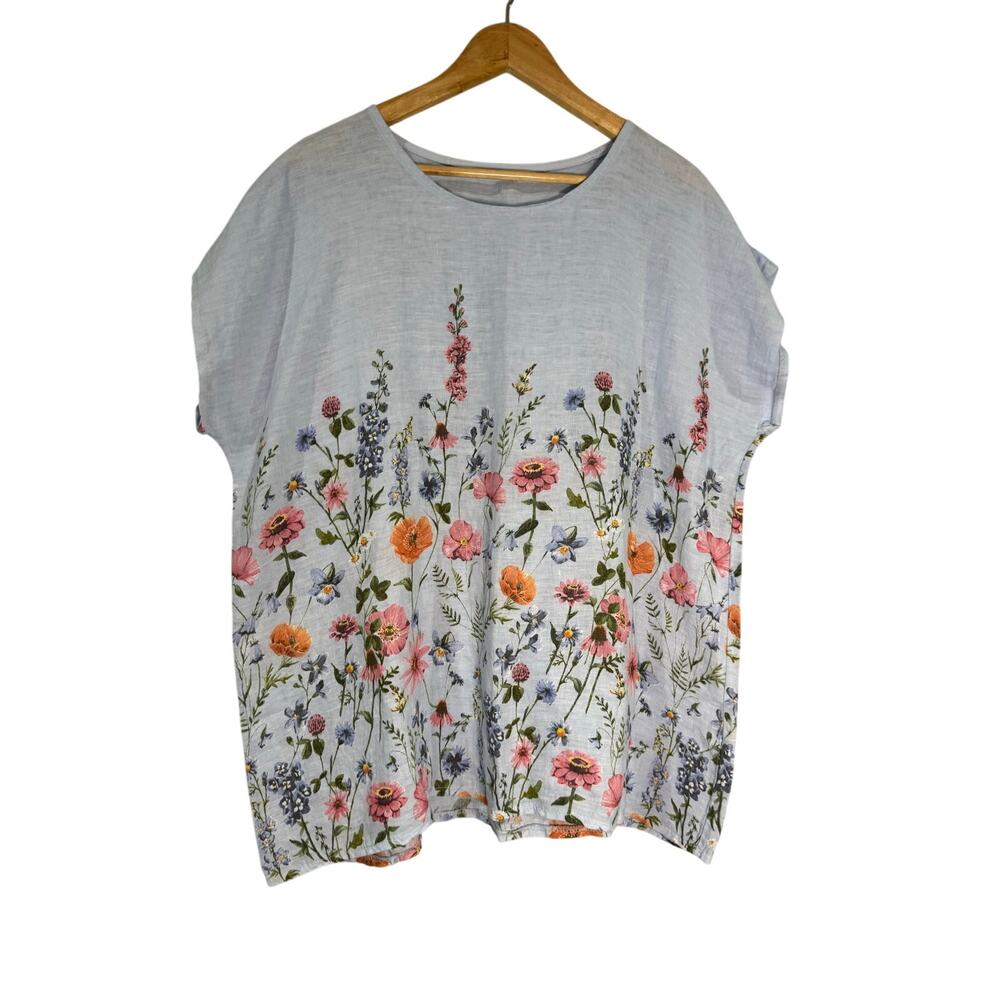 Linen Floral Top XL